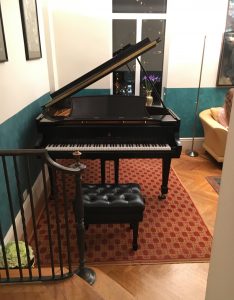 Robin Shoemaker's salon with Steinway