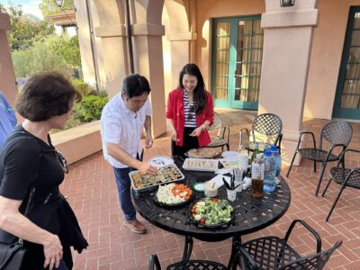 Welcome dinner in the courtyard